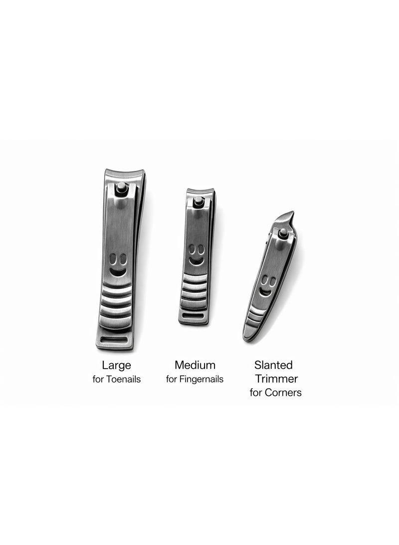 MAXLADY 3-Piece Nail Clipper Set with Slanted Trimmer – Stainless Steel Nail Cutters for Fingernails & Toenails – Home & Travel Use - Image 4